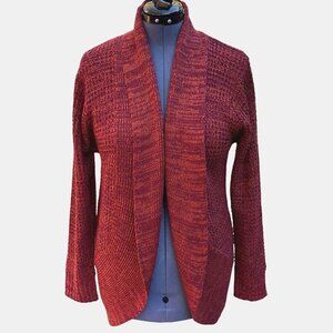 CAREN‎ SPORT Burnt Orange Magenta Cardigan Sweater Coat Women Size 1X Mid-Length